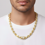 Iced out Rope Chain - Yellow Gold