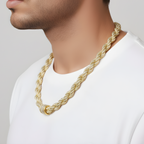 Iced out Rope Chain - Yellow Gold