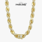 Iced out Rope Chain - Yellow Gold